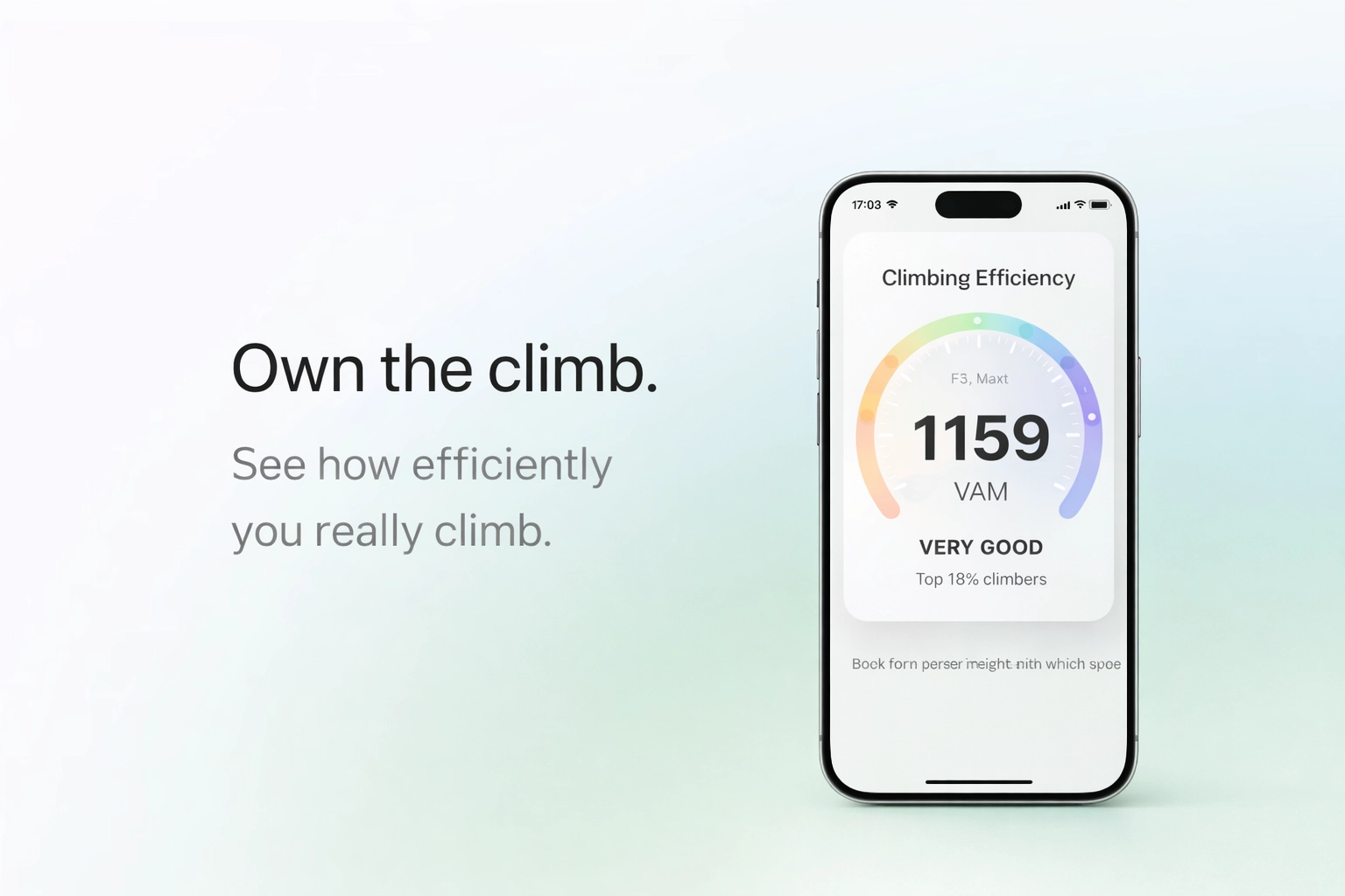 Climbing Efficiency feature in ENDURE app